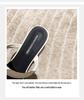 Summer 2026 Skin-Brightening Mid-Heel Square-Toe Sandals with Single Strap for Outdoor Wear.