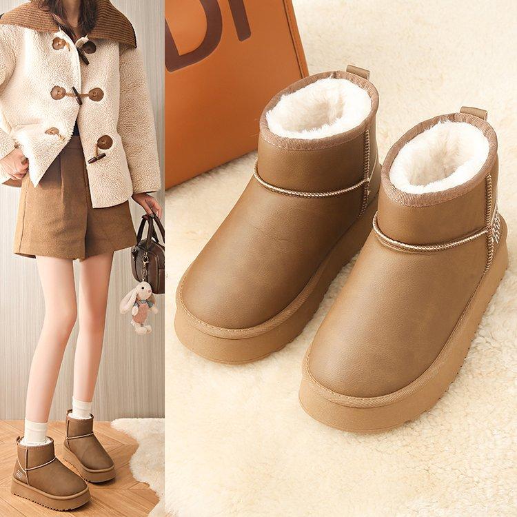 22. Snow boots, new non-slip winter warmth, fleece thickened, classic short snow cotton boots, cotton shoes