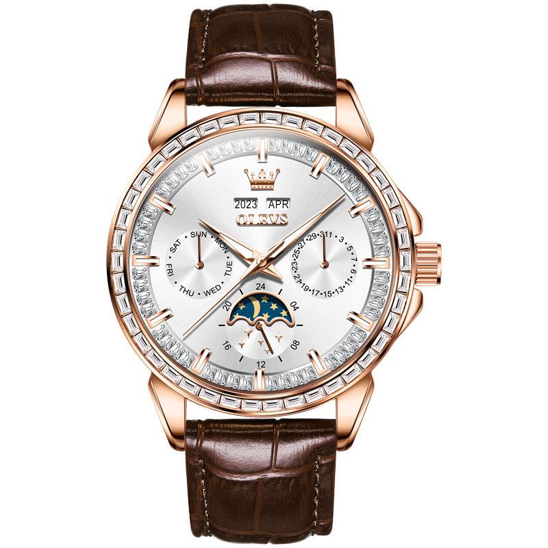 OLEVS Herren Multifunktions-Ewiger Kalender Mechanische Uhr