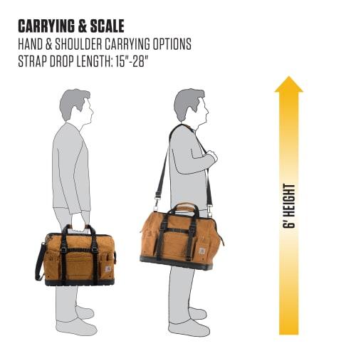 Carhartt OnSite Tool Bag, Durable, Waterproof, Heavy-Duty Tool Storage Bag with Molded Base, 18 inches, Carhartt Brown, B0000520