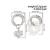 Salircon 1 Pair Trendy Elegant Imitation Pearl Pendant Drop Earring Women Exquisite Asymmetry Heart Ear Clip Charm Jewelry Gift