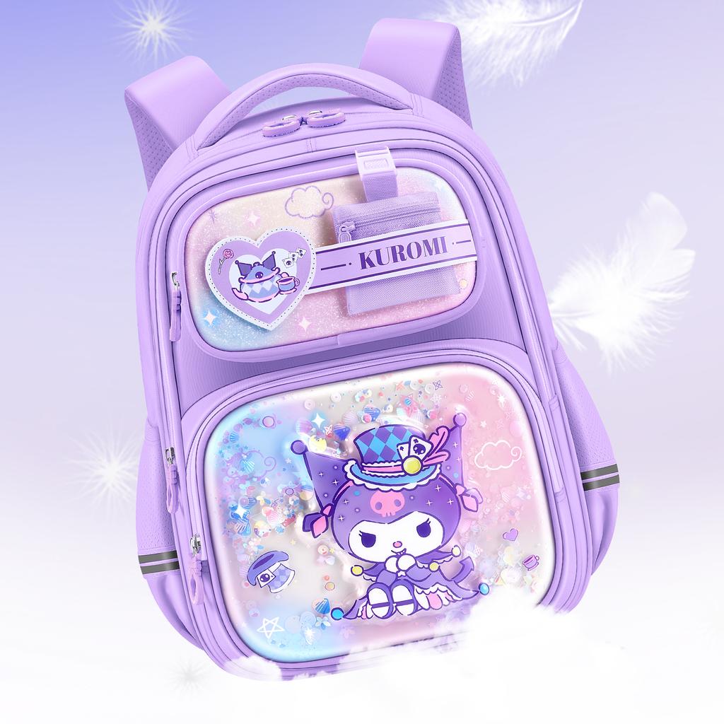 New Sanrio Kuromi My Melody Cinnamoroll Polyester Student Bag Regular Women's Purple/Pink KT0236B