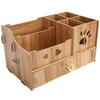 Desktop Organizer Multifunction Wooden Storage Rack Stationery Pen Holder Container