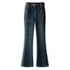 Petite Women's 2024 High-Waisted Slim-Fit Flare Jeans with Fleece Lining for Autumn/Winter