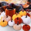 Halloween Pumpkin Decor Velvet Artificial Pumpkins for Halloween Party Thanksgiving Home Table Decoration Autumn Fall Wreath