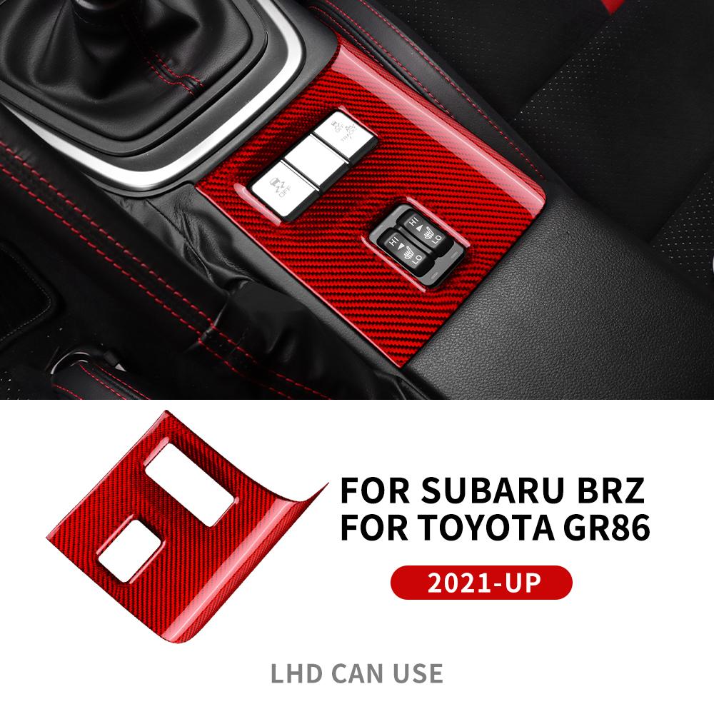 Real Hard Carbon Fiber For Subaru BRZ Toyota GR86 2025 2025 2025 2025 2025 LHD RHD Seat Heat Button Sticker Interior Accessories