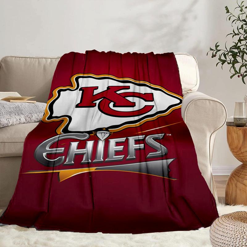 Kansas City Chiefs Logo Portable Blanket/Soft Blanket Bedding Blanket Suitable for Travel Camping Living Rooms Offices Sofas Fan Gifts