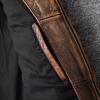 Vintage Yellow Brown Genuine Cowhide Leather Jacket Men Natural Cow Leather Jackets Soft Slim Fit Man Short Coat Autumn Clothing