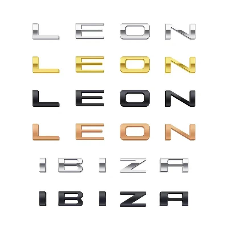 Ussh2 1τμχ 3D IBIZA Leon λογότυπο Σήμα Γράμμα Μεταλλικό Σήμα Αυτοκινήτου Διακόσμηση Πίσω Πορτμπαγκάζ Αυτοκόλλητο Αξεσουάρ Για Seat FR Altea vz Διακόσμηση
