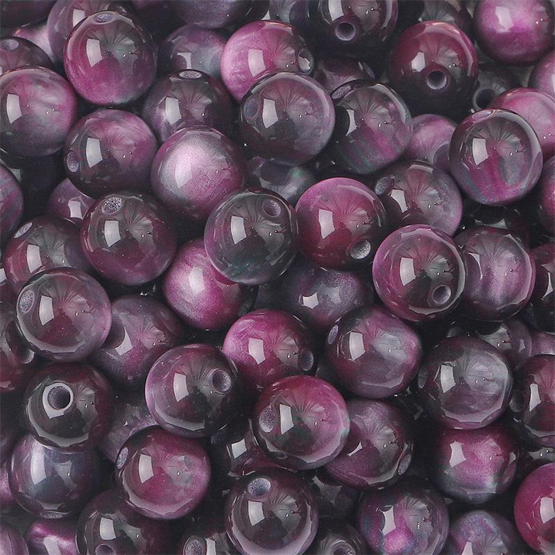 12 мм Переливающиеся Радужные Бусины из Смолы с Эффектом Омбре Звездное Небо – Многоцветные Круглые Свободные Бусины для DIY Рукодельных Аксессуаров