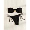 Strapless Bikini Set Women Sexy Swimsuit Two-Piece Floral Decoration Backless Female Swimwear Bathing Fashion Beachwear