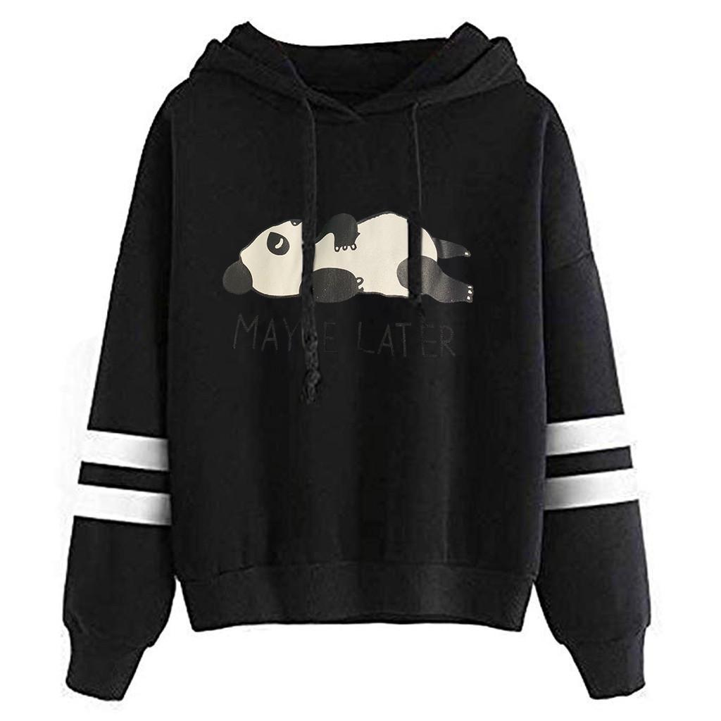 Women Hooded Long Sleeve Letter Bear Drawstring Pullover Hoodie Fashion Hoodies