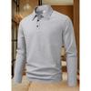 New Men's Business Casual Long Sleeved Solid Color Polo Shirt Summer Fashionable Breathable Comfortable Versatile Top T-shirt