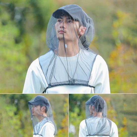 Hat Mesh Net Anti Mosquito Insect Bee Net Head Face Neck Hat Cover Net Summer Fishing Cap Mesh Protect from Mosquitoes for Hunters Hikers Campers