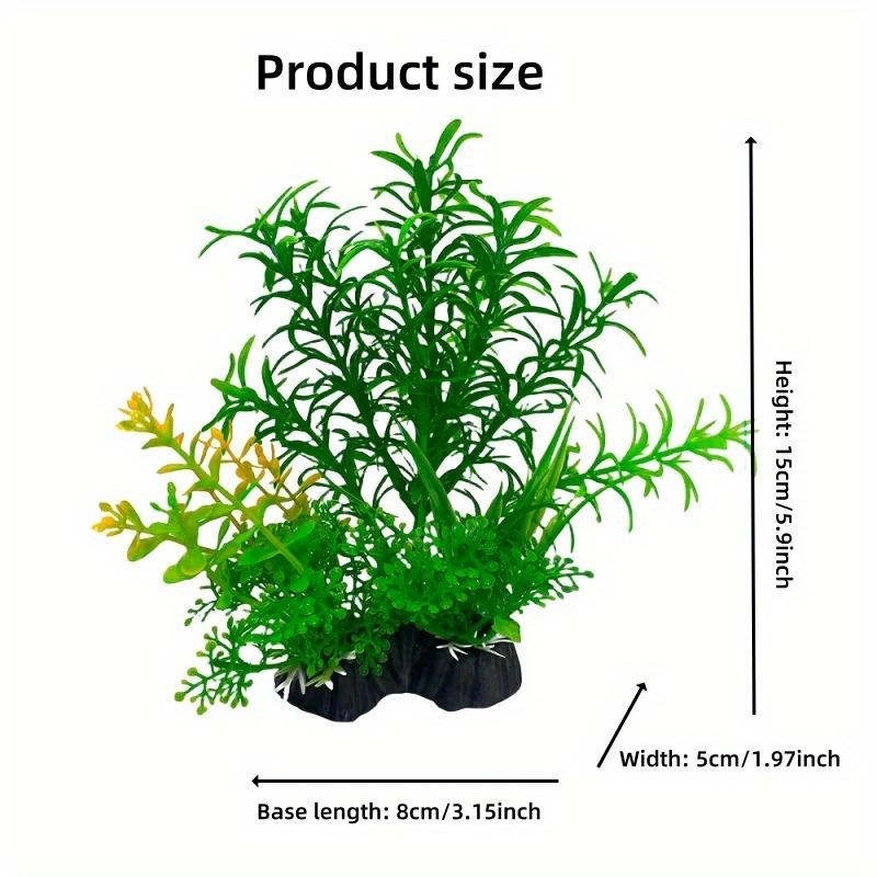 1PCS Aquarium Decor Set - Vibrant Green Plastic Plant Ornaments - Fish Tanks, Durable Pvc Material 15cm/5.9inch