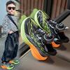 Kids Rotating Buckle Breathable Mesh Gradient Print Lightweight Running Sneakers