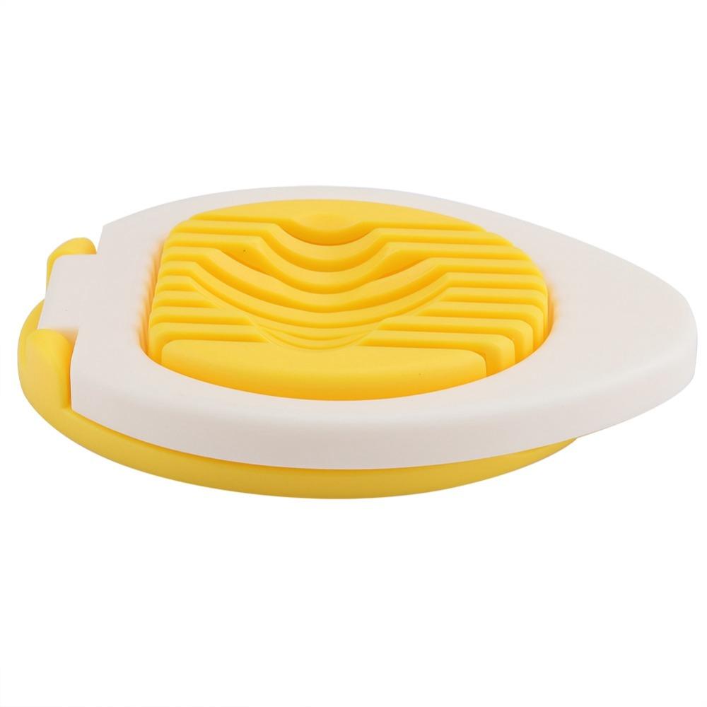 Plastic Stainless Steel Egg Slicer Lightweight Design Easy To Clean Egg Cutter Manual Operation Yellow White Egg Chopper