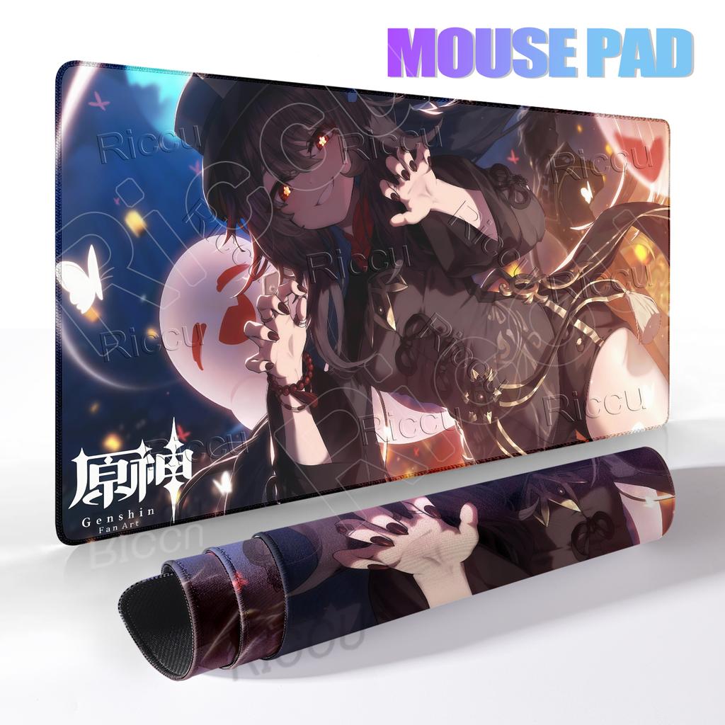 Extended Anime Kawaii Hu Tao Mousepad Non-slip Rubber Gaming Genshin Impact Mouse Pad Keyboard Professional Rugs Computer Carpet