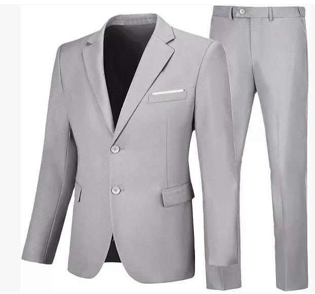 2025 Men's European American Casual Suit Set: Two-Piece Trousers & Jacket for Weddings and Banquets