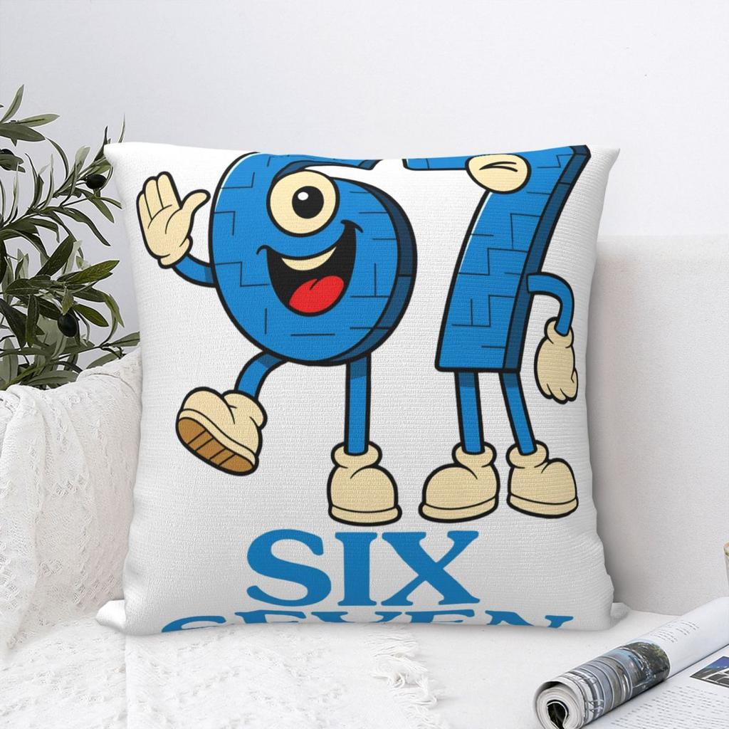 Bruh Steal A Brainrot Six Seven Pillow Cases Funny Brainrot Meme Cushion Cover Polyester Decorative Pillowcase for Home