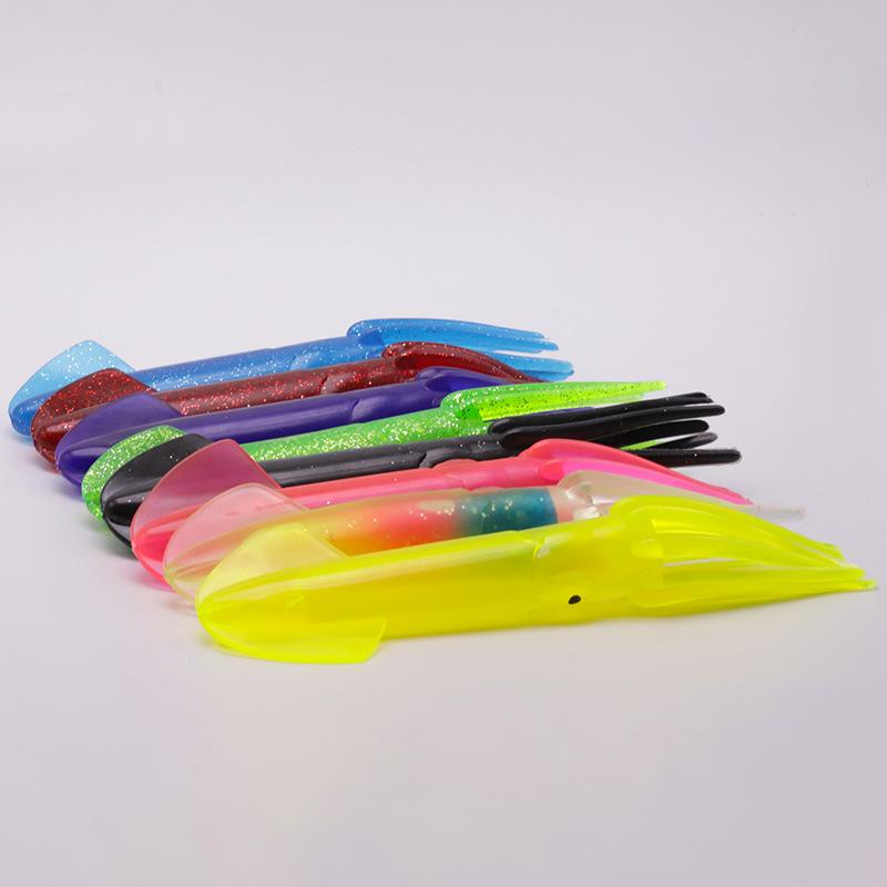 1Pc 23Cm65G Colorful Squid Skirts Soft Rubber Octopus Lures Octopus Fishing Lure Pesca Trolling Saltwater Bait For Tuna