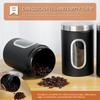 Airtight Coffee Canister Stainless Steel Food Storage Canisters with See Window Coffee Tea Sugar Container Set with 3 Spoons