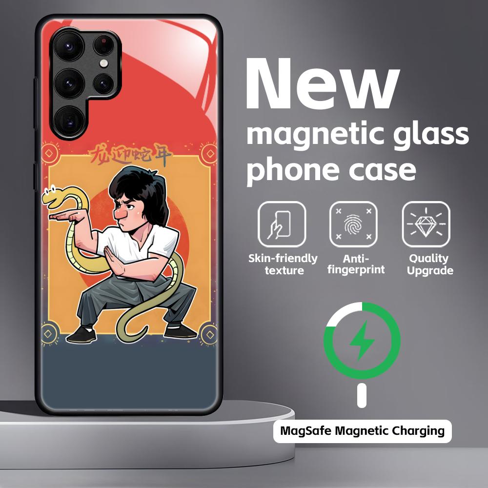 Kung Fu Star Jackie Chan Phone Case For Samsung S26 S25 S24 S23 S22 S21 Plus Ultra Note20 Glass Magnetic Case