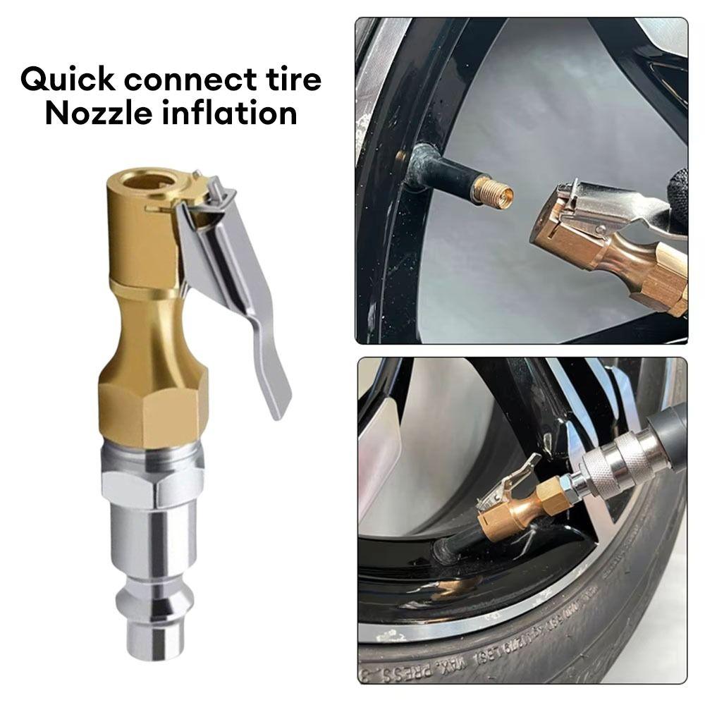 Brass Construction Quick Connector Quick Connect Tire Inflator Adapter Car Tire Inflation
