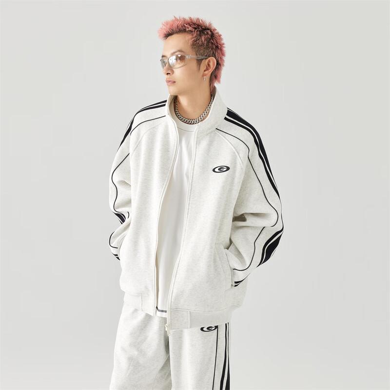 

GOLFCROSS Кардиган-свитшот с воротником-стойкой и полоской в университетском стиле 3XL