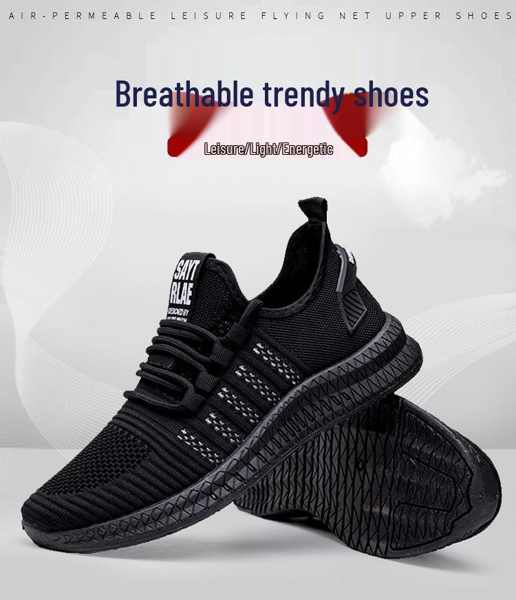 Men's 2024 Spring/Summer Trendy Low-Top Mesh Running Sneakers - Korean Style Fashion Casual Breathable Shoes