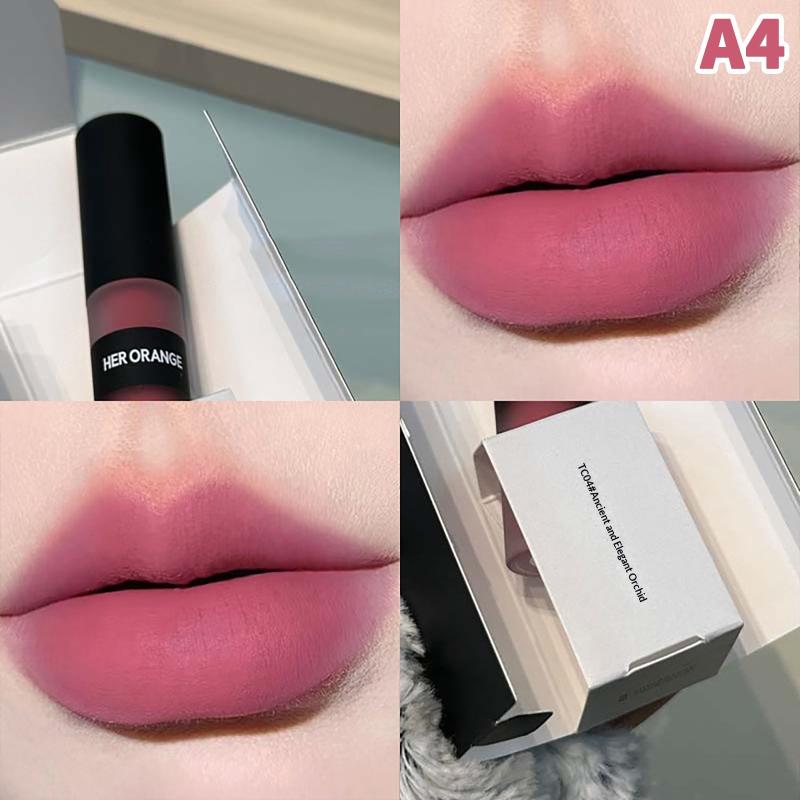 Herorange Lip Glaze Waterproof Matte Lipstick Velvet Lip Gloss Non-Drying Nude Brown Lips Tint Mud Makeup Cosmetic