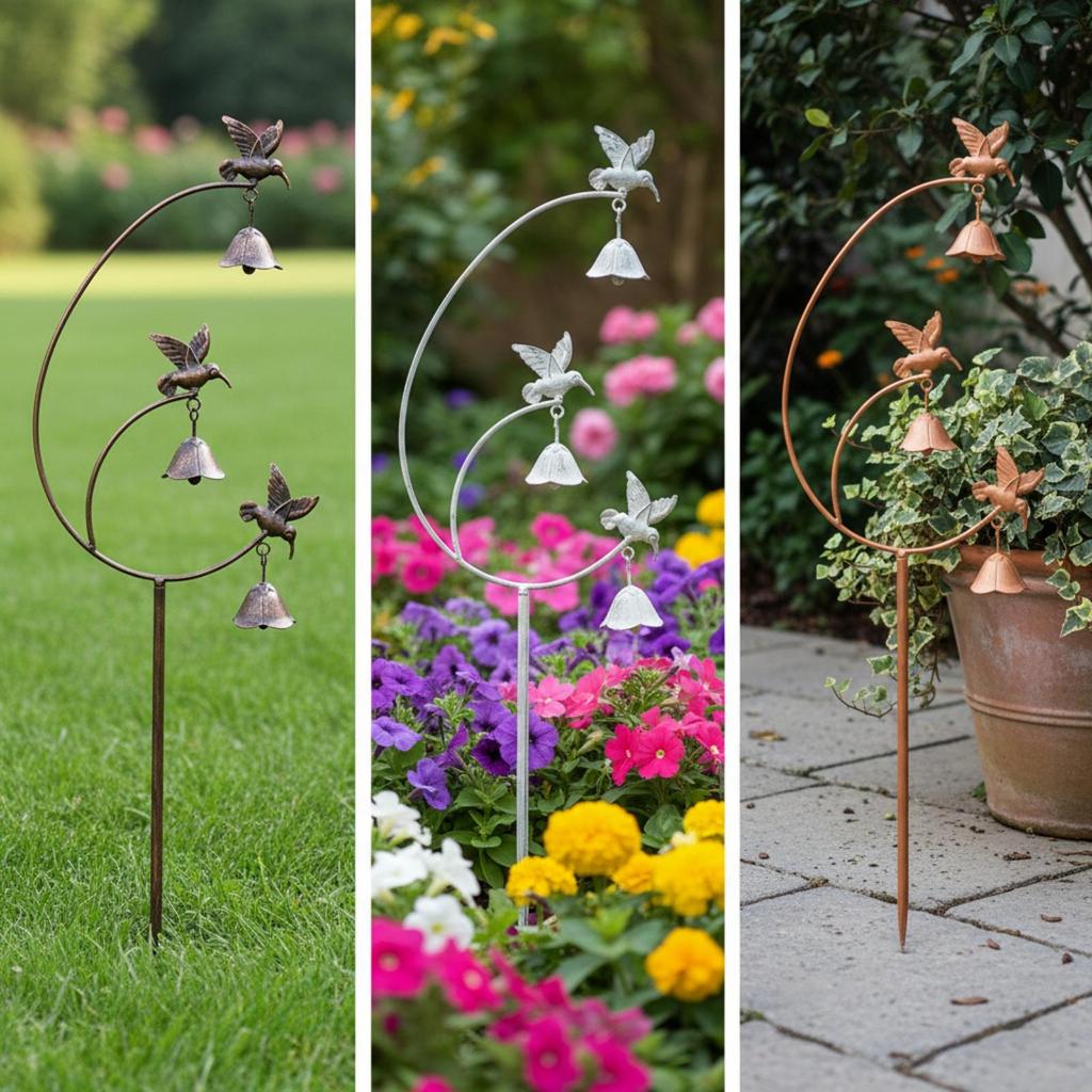 Charming Hummingbird Garden Ornament Metal Bird Decorative Stake for Yard