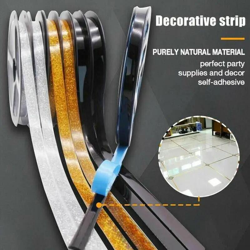 6M Ceramic Tile Gap Tape Kitchen Bathroom Waterproof Beautiful Seam Self-Adhesive Sticker Wall Floor Gap Line Decorative Strip