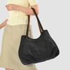 Lässige Canvas-Tragetasche mit gefaltetem Frontdesign Lange Schultergurte Große Kapazität Shopper-Tasche für den täglichen Gebrauch