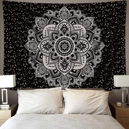 Mandala Flower Print Wall Hanging Tapestry Carpet Mat Home Living Room Decor