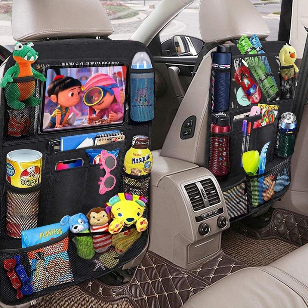 Backseat Car Organizer: Oxford Cloth Anti-Kick Storage with Tablet Holder