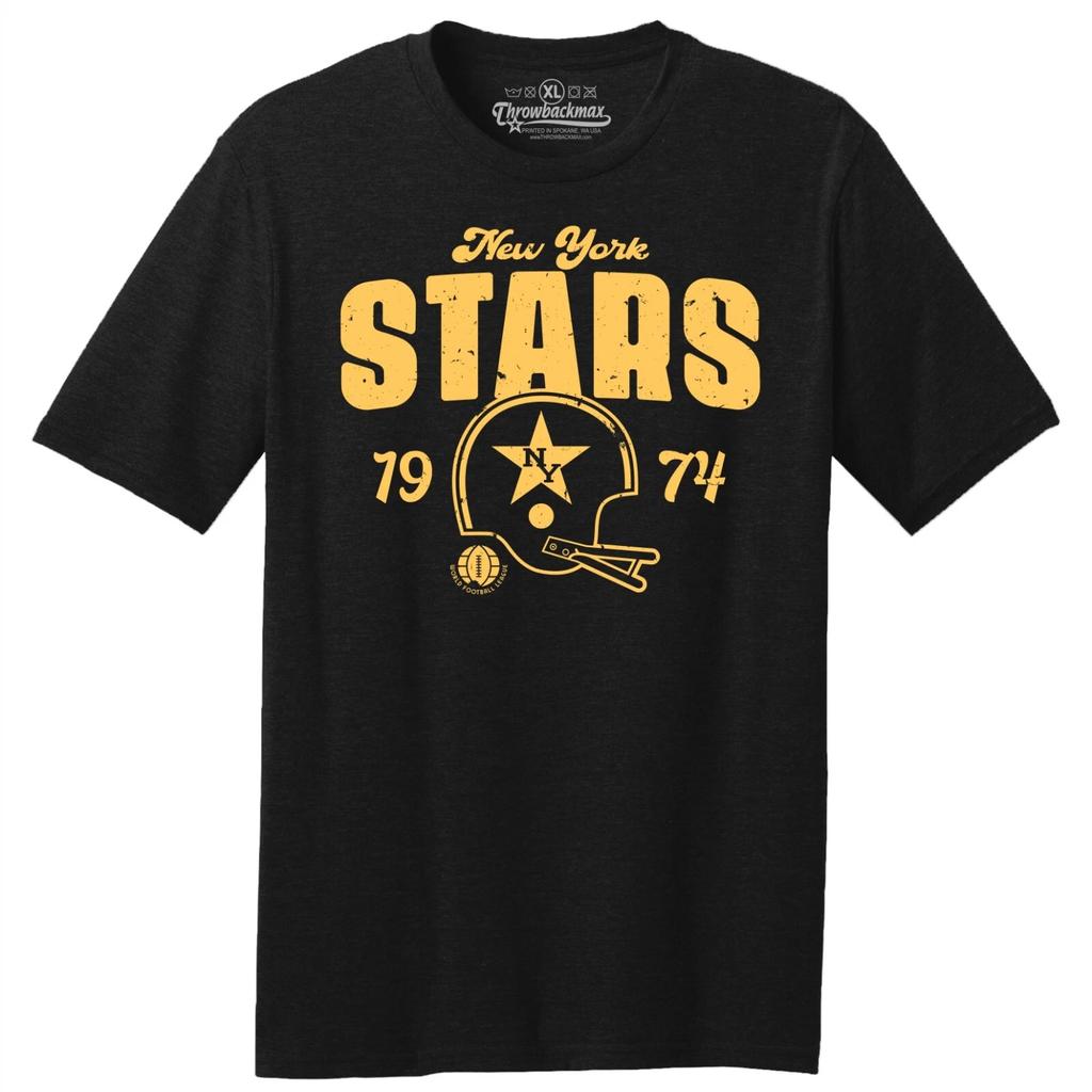 New York Stars 1974 WFL Football TRI-BLEND Tee Shirt - Jets, Giants