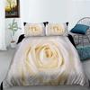 3D Modern Romantic Style Bedding Set Flower Quilt Cover Sheet/double Bed Full-size Bedspread Set Washable Comfortable Home Decoration