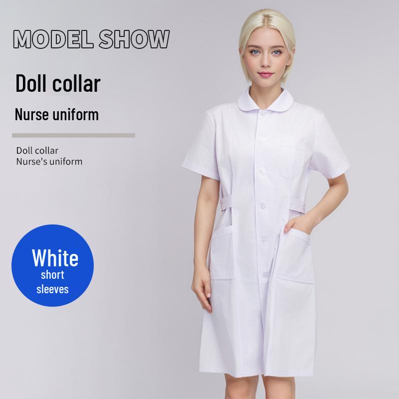 Short Sleeve Nurse & Doctor White Coat Uniform