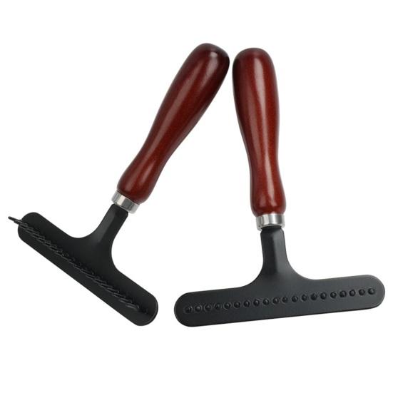Cleaning Brush Ergonomics Nail Rake Shape Streamlined Comfortable Grip Remove Hair Wooden Carpet Cleaner Hair Brush