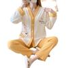 Autumn 2025 Women's Long Sleeve Cardigan Pajamas - Cute Ins Style Homewear