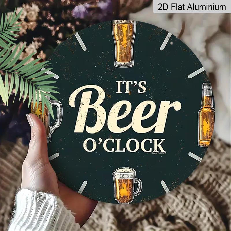 2D Flat Aluminum 7.87 Inch X 7.87 Inch Vintage Beer-style Wall Hanging. Suitable for Living Rooms, Kitchens, Bars, Clubs, Porches, Indoor and Outdoor