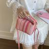 Casual Weaving Rainbow Knitted Women's Bag Vacation Party Fashion Trend Niche Design Women's Clutch Bag