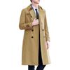 Spring Autumn Long Trench Men England Style Smart Casual Double Breasted Outerwear Coats Mens Turn Down Collar Windbreaker