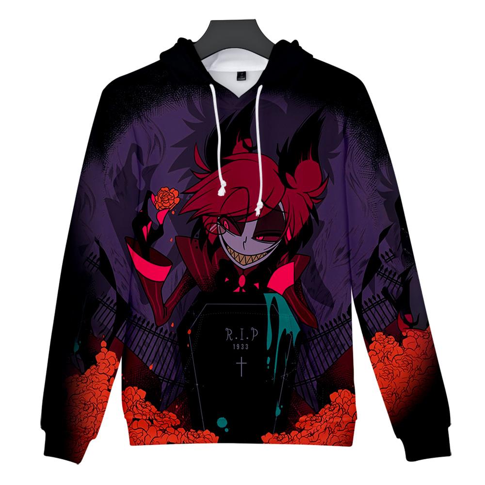 Men Women's Hooded Hazbin Hotel Printed Spring Autumn Pullover Sweatshirt Fashion Hoodie Casual Men Tracksuit Streetwear