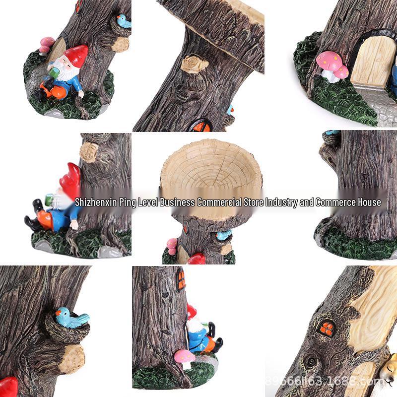 Hand-Carved Christmas Gnome Bird Feeders: Outdoor Resin Garden Decorations
