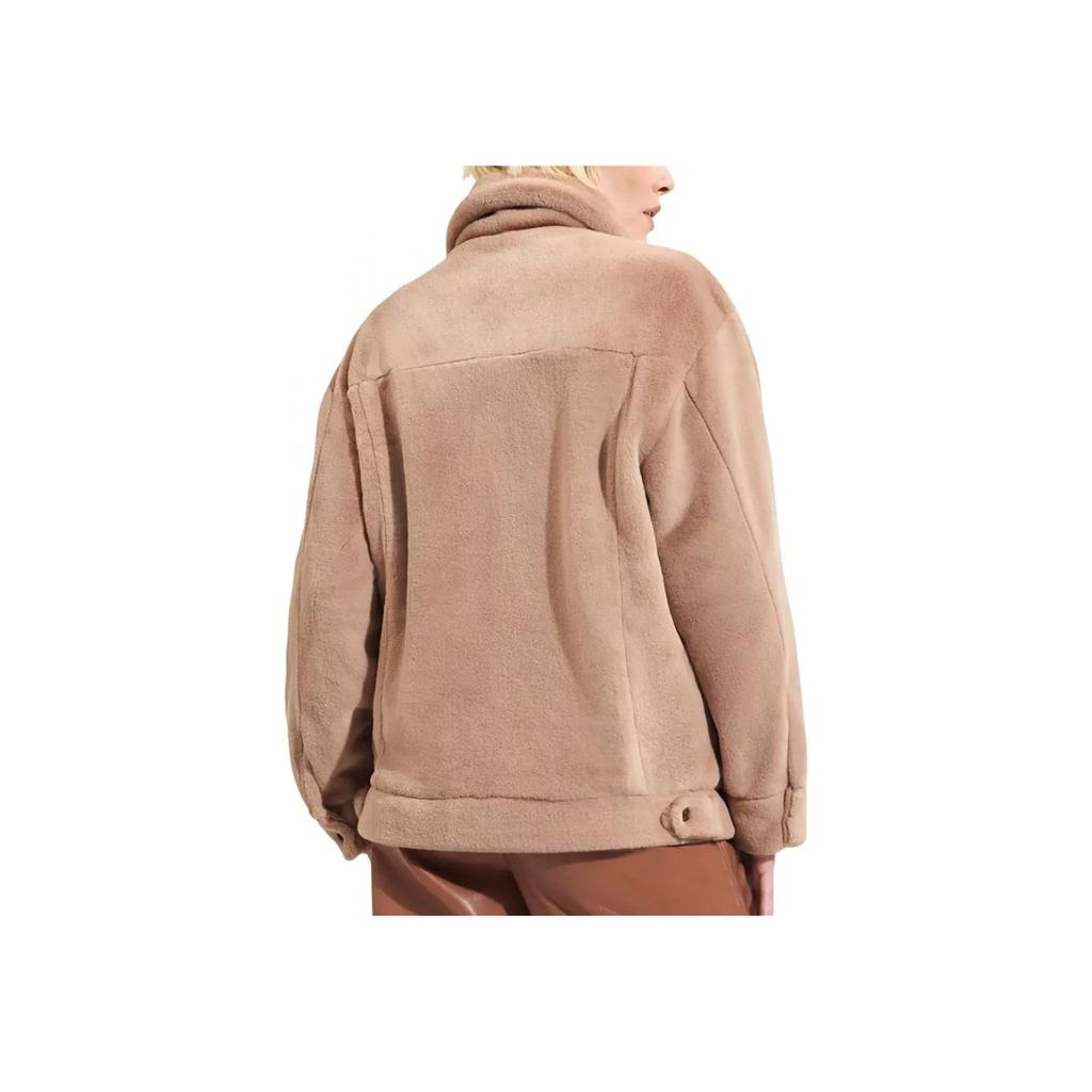 UGG Solid Color Fitted Lapel Single-Breasted Long Sleeve Jacket Women Jackets Brown 1147290-TNGY