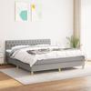 Vidaxl Letto Continentale Con Materasso, Grigio Chiaro, Tessuto, 180X200Cm