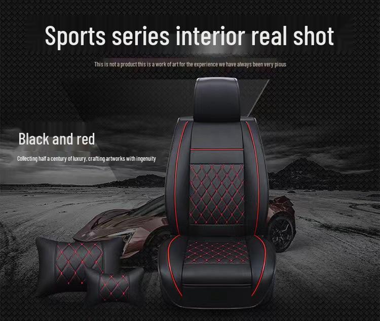 5D All-Season Full Leather Car Seat Cushion Cover for Sedans