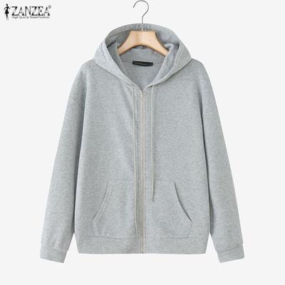 Γυναικείο Casual Φούτερ με Κουκούλα, Μακριά Μανίκια και Φερμουάρ